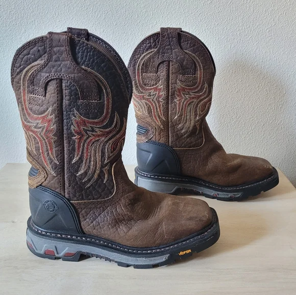 Justin Men's Driscoll Mahogany Western Work Boot Squaretoe WK2110 - Picture 10 of 16